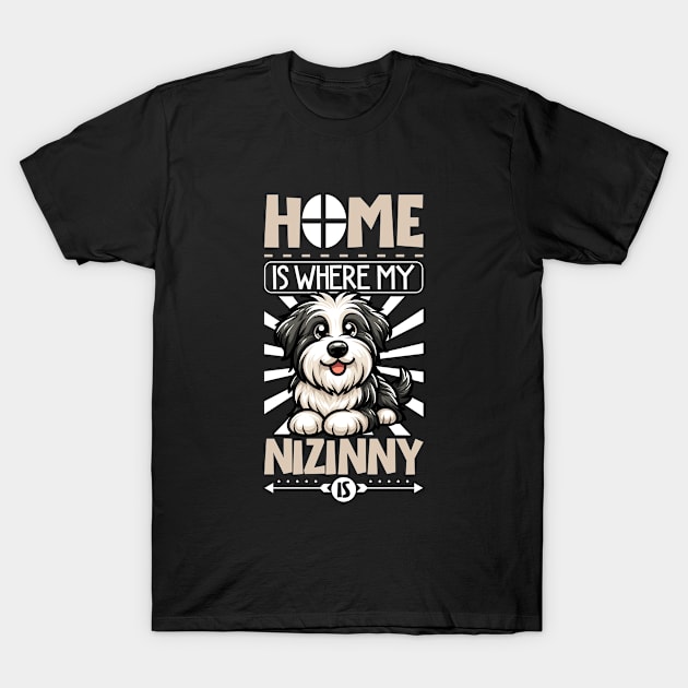 Home is with my Polish Lowland Sheepdog T-Shirt by Modern Medieval Design